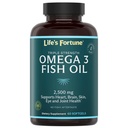 Life 's Fortune Fish Oil Omega 3 Koncentrační dodatek 2500 mg, 60 Softgels, High potency, EPA & DHA Fatty Acid - Srdce, mozek, kůže, spony - Non GMO