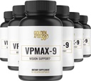 Golden After 50 VpMax-9 - Sight Care and Antioxidant Supplement with Eye Vitamins, Lutein, Lycopene and Bilberry Extract - 6 lahví