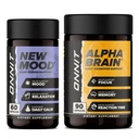 ONNIT Premium Alfa Brain Bundle - Nootropic Brain Supplement (90 Count) for Focus, Concentration & Memory + New Mood Supplement for Stress Relief, Sleep and Mood (60 Count)