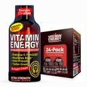 Vitamin Energy Workout + Extra Síla Energy Shot Berry 24 Pack, 260mg přírodní kofein, Pre- Workout, B- Vitamíny, Minerály, Vytrvalost & Výkon, Nulový cukr, gluten- Free, Vegan, 1.93 fl oz