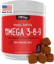 iHeartDogs Omega 3-6-9 pro psy - Doplněk pro kůži a kabát Rybí olej pro psy s čistým antarktickým krillovým olejem - Alergie & Itchy kůže Relief Chews, 120 Počet