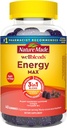 Nature Made Wellbends EnergyMAX Gummies, Fast acting Caffeine, CoQ10 & Vitamin B12 1000mcg, Podpora energie Gummy Vitamíny, 40 Gummies