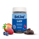 BeLive 5-HTP Gummies - 60 Ct I 5HTP Stress Relief Gummies pro lepší spánek, zvýšené zaměření, Mood Booster & Stress Relief I Serotonin Booster pro dospělé, Vegan 5 HTP dodatek - Smíšené Berries Flavor
