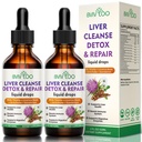 2 Pack Heath Health Liquid Drops - 2000mg Milk Thistle, Dandelion Root, Artichok, Silymarin Extract, & Turmeric Herbs - Vegan, Non- GMO - 4 Fl Oz (120ml)