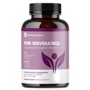 Pure Resveratrol Dodatek - Extra síla 600mg Trans- Resveratrol Per Serve - pro srdce, kognitivní, imunitní zdravotní podpora - Očištěné a biologicky dostupné - 60 Vegan Caps