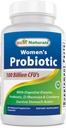 Nejlepší Naturals Probiotika pro ženy 100 Milionů CFU - 10 Strany + Prebiotika Vlákna + Digestive Enzyme Blend + Ženské zdraví Bylinné Blend - Imunitní, Digestive & Gut Zdraví - 60 Deleyaed Kapsle