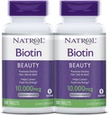 Natrol Biotin Beauty Tablety, Podporuje zdravé vlasy, kůže a nehty, pomáhá podporovat energii metabolismus, pomáhá převést potraviny do energie, maximální sílu, 10,000mcg, 100 Počet (balení po 2)