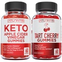 60 Keto jablečný ocet gumy Pokročilé hubnutí + 60 Tart třešňové gumy s Celer Seed Extract