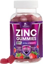 Zinek Gummies 50 mg - Kostní kůže a imunitní podpora zdraví Gummy & Premium Antioxidant Žvýkací pro dospělé - Vysoce absorpční vegan, gluten Zinkové doplňky Vitamin - Chutné Berry Flavor - 60 Gummies