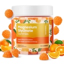 90 Count Magnesium Glycinate Gummies 400mg w / Ashwagandha Dodatek - Cukr bez zinku Glycinát doplněk Ashwagandha Gummies pro dospělé Orange Flavor