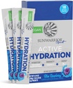 Sunwarner Hydration Powder Electrolyte Packets Powder B12 Elderberry CUR 124; Blue Raspberry Ochucené 18 Stick Packs 126g Pouch CUR 124; Vegan a Plant- based Sugar Free