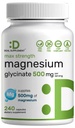 Maximální síla Glycinát hořčíku 500 mg per Serving, 240 Kapsle 124; 100% Chelated pro snadné absorpce 124; Essential Mineral Supplement for Muscle, Sleep, & Heart Health