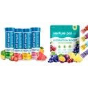 Venture Pal Sugar Free Electrolyte Powder Packets & Žvýkací Fast-Melt Electrolyte Tablety, Sport Electrolyte pro běh turistika sportovní výživu...