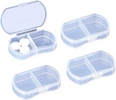 4PCS Pill Pouzdro pro malé Purse Pořadatel portable Travel Daily Pill Kontejnery AM & PM Mini Pill Box Vitamin, Rybí olej, Držák doplňků