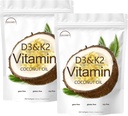 D3 + K2 Coconut Oil Soft Gels, Vitamin D3 10000 iu Plus K2 (MK-7) 200 mcg, Vitamin D3 K2 Supplement Softgels, Doplňte Vitamin D3 K2 Coconut Oil Softgels 300 Gely