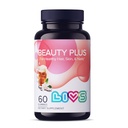 LIVS Beauty Plus Gummy Vitamíny - Biotin Gummies pro vlasy, kůži a nehty 124; Přírodní, gluten- Free, Non-GMO Beauty dodatek s vitamínem A, C, E, B12, D3, Zink & More - Cream Soda Flavor - 60 Ct