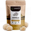 Organic Tremella Houba Powder Supplement 100g CUP 124; Čisté ovocné tělo 10: 1 Vysoká síla Snow Fungus Extract CUP 124; 10% Beta-D Glucans CUP 124; 16,600mg Surové Ekvivalentní Per Serving CUR 124; Hydrace kůže a podpora mozku