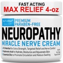 Neuropatie Nerve Relief Cream - Premium Nerve Cream 3X Akce pro cílené Relief a Soothing Nerve Comfort - Maximální síla s 4% Menthol Arnica MSM pro nohy nohy & záda - Velké 4 Oz