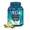Vega All in One Nutrition Organic - 20g Plant- Based Pea Protein, French Vanilla, 43 Servings, Vitamins A & C, Probiotika, Zelená, Vegan, Keto, Gluten Free, 3.63lbs (Balení květen Vary)