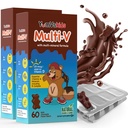 YUM-V 'S - Děti Multivitamin Žvýkací čokoládové medvědy - Multivitamin pro děti dodatek - 16 Vitamíny a minerály - Vitamíny včetně D, zinek, C, B Complex & More, 60 Počet (balení po 2)