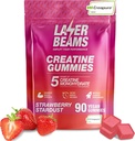 Kreatinové monohydrát Žvýkačky - 5g Creapure Creatine per Serving - Vegan - Boost Svalová síla, Vytrvalost, Recovery & Mental Focus - 90 Žvýkačky, Gluten- Free (Jahoda)