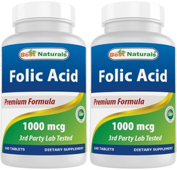 Nejlepší Naturals Folic Acid 1000 mcg (Vitamin B9), 240 tablet (1000 mcg (Balení po 2))
