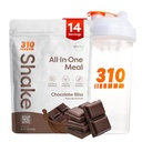 310 Nutriční All- in- One Strava Náhrada Shake Powder w / Shaker Cup Starter Kit - High Protein Fiber Rich Vegan Superfood Blend - Sugar- Free, Keto & Paleo Friendly, Low Carb - Chocolate Bliss 14 Srv