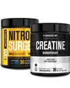 Jacked Factory Nitrofresh Build Pre Workout with Creatine for Muscle Building (30 Servings, Blue Raspberry) & Creatin Monohydrát Powder for Muscle Growth & Recovery (30 Servings, Neochucené)
