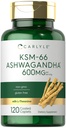 Carlyle KSM- 66 Ashwagandha 600mg CLAS124; 120 Caplet CLAS124; Extract Supplement with L- Theanine CLAS124; Vegan, Non- GMO, gluten zdarma