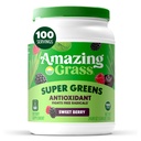 Amazing Grass Greens Superfood Antioxidant: Green Powder with Organic Spirulina, Beet Root Powder, Elderberry & Probiotics, Sweet Berry, 100 Servings (Balení květen Vary)