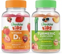 Živé vitamíny D děti + kurkumin děti, gumové pouzdro - velký přípitek, doplněk vitamínu, gluten zdarma, GMO zdarma, Žvýkací žlab