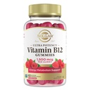 Solgar Methyl B12 Gummies pro dospělé 1 500mcg Ultra potency vitamin pro energii a metabolismus Podpora, Malina Flavor, Vegan & gluten- Free Gummy pro ženy a muže, 2 Měsíční dodávky, 60 Servings, 2g Cukr