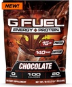 G Fuel Protein + Energy Drink Powder, Pre Workout Caffeine Mix for Gaming, Cukr Free Focus Amino, Vitamin + Antioxidanty, 19oz (Chocolate, 20 Servings)