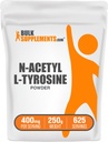 BulkSupplements.com N-Acetyl L-Tyrosin Powder-Tyrosin Supplement, NALT Powder, Amino Acid Supplement - Neochucený & gluten zdarma, 400mg na Serving, 250g (8.8 oz) (balení po 1)