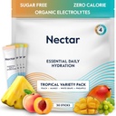 Nektar Hydratační balíčky - Electrolytes Powder Packets - Sugar Free & 0 Calorie - Organic Fruit Liquid Daily IV Electrolytes Powder for Dehydratation Relief & Rehydratation (Tropical Variety 30 Pack)