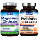 Vrozená vitalita Glycinát hořečnatý a probiotika 120 miliard Bundle, Non- GMO, No Gluten Dairy Soy & Vegan, Magnesium (120 caps) & Probiotic (30 caps)