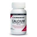 Kirkman - vápník Bisglycinát Chelate 200mg - 120 Kapsle - Bez vitaminu D3 - Pomáhá udržet silné kosti - hypoalergenní