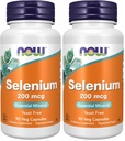 Nyní doplňky, Selen (L- Selenomethionin) 200 mcg, esenciální mineral *, 90 Veg Kapsle (Balení po 2)