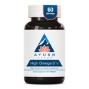Ayush Herbs High Omega 3 - Omega 3 Fish Oil, 1000mg per Capsule, EPA & DHA Fish Oil Supplement pro ženy a muže, Natural Lemon Flavor - 60 Softgel Kapsle (1 Počet)