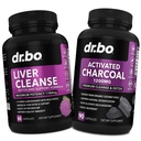 Jaterní čisticí a aktivní Charcoal Kapsle - Léky pro zdraví jater s Artichokem, Berberine, Turmeric Herbs - 1200mg Organic Coconut Charcoal Pills for Stomach Gas and Floating Support