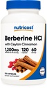 Nutricost Berberine HCl s Ceylon Skořice Kapsle (120 Kapsle, 60 Servings) - Non- GMO, Animal- zdarma produkt