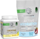 Sunwarner Creatine Monohydrát Powder Lemonade Ochucené 50 Servings & Hydration Electrolyte Blend Kokosový Berry Ochucené 30 Service