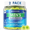 2 Pack - Mens Multivitamins Gummies, Multiminerály, Vegan Omega 3, CoQ10, Probiotika, Denní Mens Vitamins A C D E B6 B12, Metylovaný Multivitamin pro muže, Energie, Imunita, cukr zdarma, Vegan (No Iron)