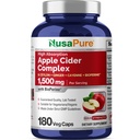 NusaPure Apple Cider Ocet Komplex 1500 mg 180 Veg Caps vhodné pro vegetariány a vegany, Non- GMO