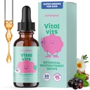 JoySpring Vital Vits - Kids Liquid Multivitamin - 1 fl oz (30 Služeb) 124; Herbal Liquid Vitamíny pro děti 124; Natural Flavor IR 124; Toddler Multivitamin s Elderberry, Spirulina, a více
