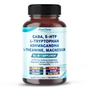 GABA, 5-HTP L-tryptofan Ashwagandha Hemomile L- Theanine Magnesium - Made in USA