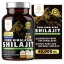 Čistý Himalájský Shilajit dodatek pro muže a ženy, [40,000MG, Max síla] Obsahuje 50% Fulvic kyselinu s více než 85 stopových minerálů na podporu energie, mozku a imunity, 120 Veg Caps