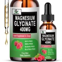 Glycinát hořečnatý Kapky tekutý, čistý Glycinát hořečnatý 400mg pro kosti, 6X vysoce absorpční dodatek k tekutému hořčíku, vegan, non-GMO, gluten- free cloud 124; 30 Doručování