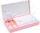 PORT X POLISH Designer Weekly Pill Box Organizátor (AM / PM 2X Daily, Blush Pink)