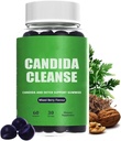 Candida Cleanse, Candida a Detox Support Gummies, 10- in-1 Advanced Formule s Black Walnut, PAU D 'Arco & Wormwood, Non- GMO 60 Gummies